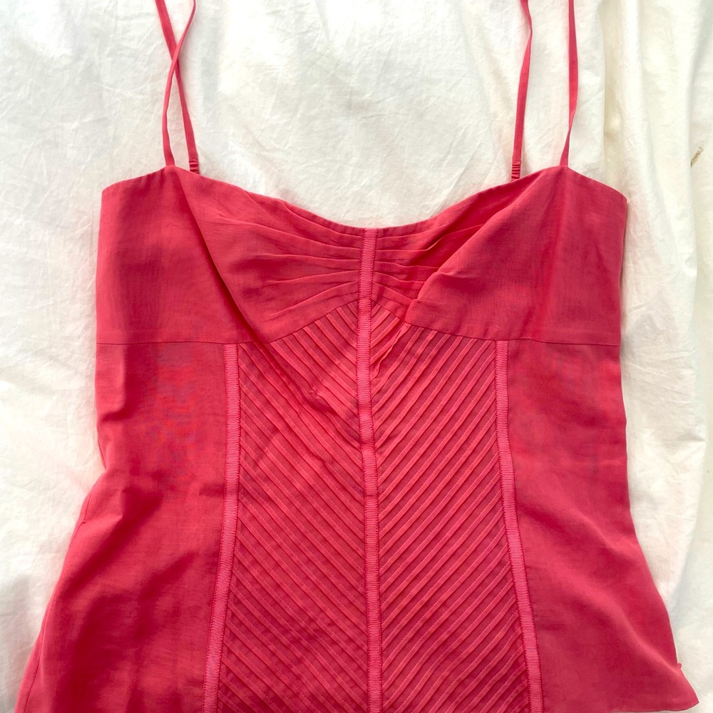 Elie Tahari cotton pleated camisole top